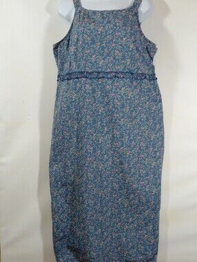 Vintage Cherokee Faded Blue Floral Sleeveless Side Zip Midi Sundress XL
